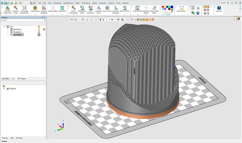 3DXpert ermöglicht Benutzern den Import nativer CAD-Daten und bietet eine komplette Suite von Konstruktions- und Vorbereitungstools für die additive Fertigung. 