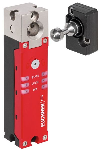 Der kompakte Sicherheitsschalter CTS überzeugt mit einer hohen Zuhaltekraft von bis zu 5.000 Newton und flexiblen Einbaumöglichkeiten für Schwenk- und Schiebetüren. (Bild: Euchner GmbH + Co. KG)