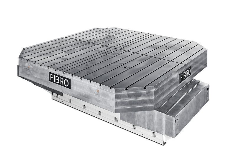 Die Schwerlast-Positioniertische Fibromax verfügen über einen großen Lagerdurchmesser. Je nach Baugröße sind sie für Transportlasten bis 400 t ausgelegt. (Bild: Fibro)