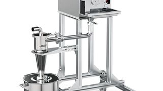 Die Schneidmühle mit angeschlossenem Zyklon zerkleinert unterschiedlichste Materialien. (Bild: Fritsch)