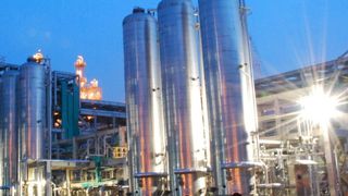 LDK Polysilicon Facility in Xinyu City, China – adsorber package at night (Picture: Fluor)
