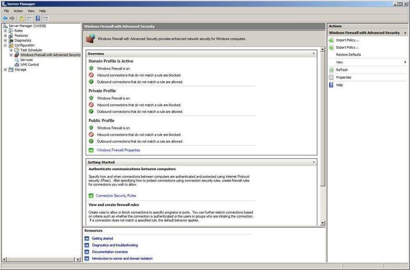 Die Konfiguration der neuen Windows Firewall ist in den Kontext des Server Managers integriert. (Archiv: Vogel Business Media)