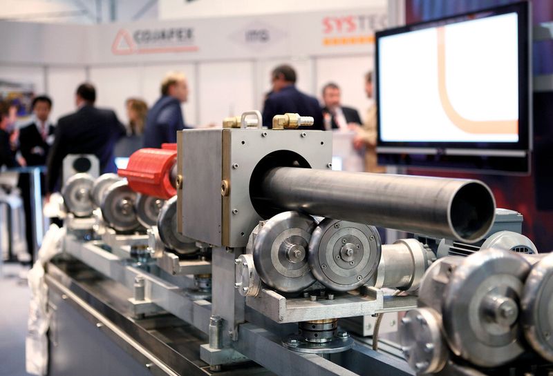 Grosses Besucherinteresse verzeichnete das Segment Rohrbearbeitungsmaschinen. (Bild: Messe Düsseldorf GmbH)