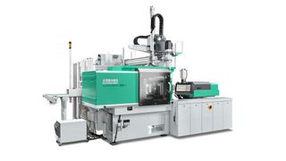 An electric Allrounder 370 A with Multilift Select 8 is used to process “paper pearls”, an alternative material with over 50 percent fibre content. (Source: Arburg)