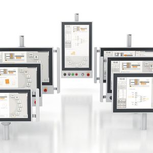Flexibilität wird beim Automation Panel 5000 von B&R grossgeschrieben. Die Tragarmpanels lassen sich so positionieren, dass der Bediener den Fertigungsprozess immer im Blick hat.