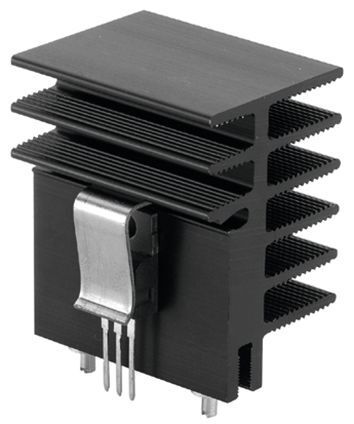 Bild 3:  Leiterkartenkühlkörper für Einrasttransistor-Haltefedern ermöglichen die Wärmeableitung von größeren Verlustleistungen auf der Leiterkarte. (Fischer)