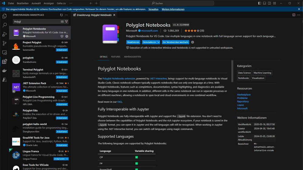Microsoft Polyglot Notebooks: Möglichkeiten und Kommunikation mit MS SQL