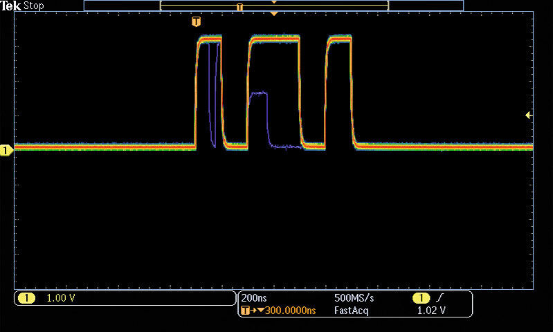 Bild 2: FastAcq erfasst Signalanomalien mit einer Temperaturdarstellung. (Tektronix)