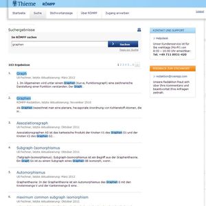 Die Auflistung der Suchergebnisse ist übersichtlich.