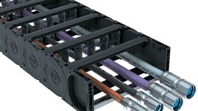 Die Master-Energieführungsketten LE60/LE80 sorgen mit dem Trennstegsystem TS3 für Ordnung auf engstem Raum.