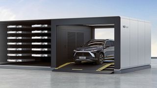 Nio sucht Standorte für die sogenannten „Power-Swap-Stations“, in denen Fahrer ihre leere Batterie in wenigen Minuten gegen eine volle tauschen können. (Bild: Nio)