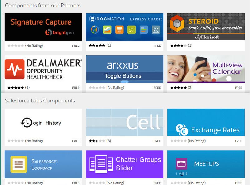 Auf AppExchange for Components findet man eine Vielzahl von Lightning-App-Komponenten. (Salesforce.com)