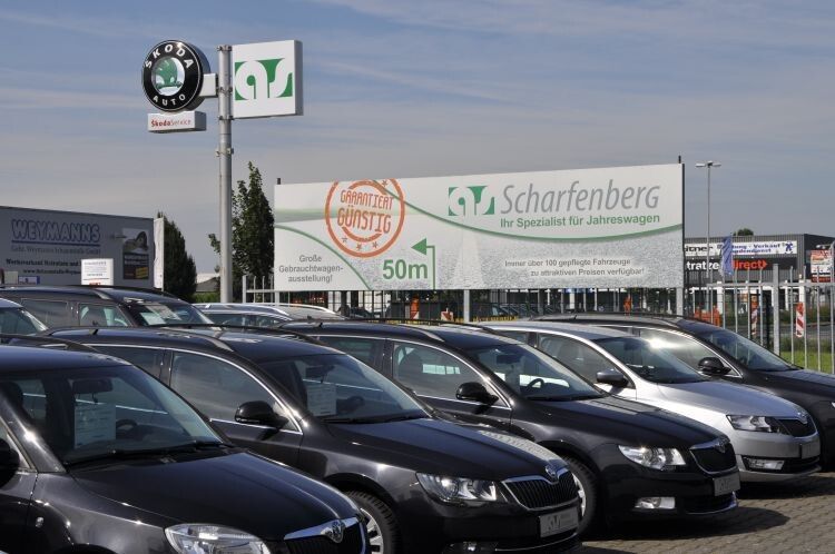 Der Skoda-Servicepartner wirbt damit, die größte Auswahl an Skoda-Jungwagen in Nordrhein-Westfalen im Angebot zu haben. (Foto: Richter)
