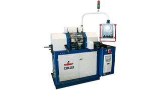 Die Teller-Schalttisch-Maschinen TSM 280 für die automatische Bearbeitung von Drehteilen sind hochflexibel, leistungsstark und haben einen geringen Platzbedarf. Bild: Wolf Maschinenbau (Archiv: Vogel Business Media)