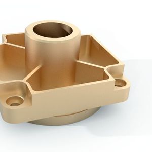 In ihrem Praxis-Training spielen die Referenten anhand mehrer Beispiele (hier abgebildet: Frontplatte)  die typischen Fragestellungen im CAD-System durch. Im dargestellten Zustand ist das Bauteil noch nicht für die additiven Verfahren optimiert.(Bild:  3D-Metall-Theobald)