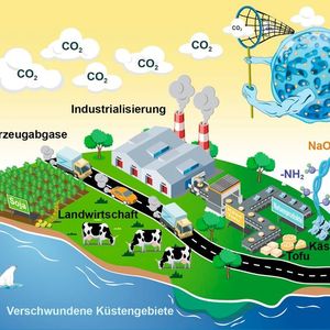 Das neue Direct-Air-Capture-Verfahren: Lebensmittelabfälle aus der Käse- und Tofuproduktion werden zu kleinen Kügelchen verarbeitet, die CO2 auffangen können.  (Bild: Professur Raffaele Mezzenga / ETH Zürich)
