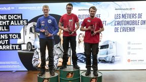 Die drei Erstplatzierten beim Eurocup 2025 in Bern: (v. li.) Hannes Wirsing aus Deutschland (Platz 2), Janik Schumacher (Platz 1) und Lars Hayoz, beide aus der Schweiz. (Bild: Schmidt - VCG)