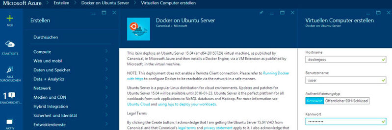 In Microsoft Azure lassen sich Windows Server Container auf Basis von Linux erstellen.