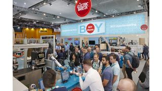 Dr. Boy Barista-Bar: Mit dieser Anwendung demonstriert der Maschinenhersteller, wie vielseitig und zugänglich Spritzgießtechnologie im Kontext von Digitalisierung, Automation und kundenindividueller Produktion eingesetzt werden kann. (Bild: Dr. Boy)