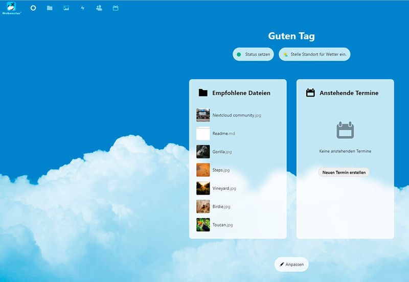 Das Nextcloud-Dashboard in Wolkesicher. (Joos)