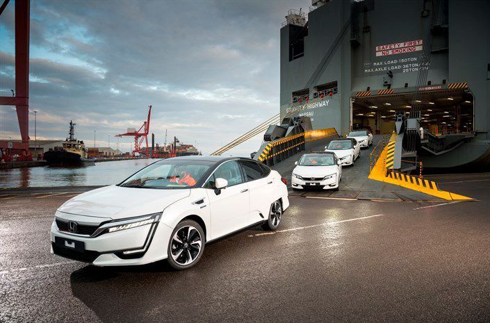 Die ersten sechs Exemplare des Honda Clarity Fuel Cell sind diese Woche in Europa eingetroffen.  (Honda)