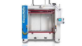 Mit der Brightstar Electric Press stellt Krauss-Maffei neue Möglichkeiten für das Laminieren vor. Erfahren Sie hier von den Parsdorfer Kunststoffmaschinen-Experten, was die neue Presse zu bieten hat ... (Bild: Krauss-Maffei)