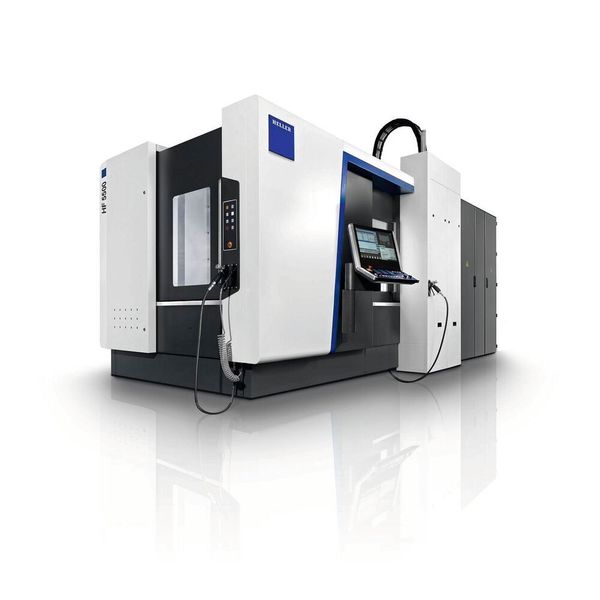 Die 5-Achs-Bearbeitungszentren der Baureihe HF reduzieren durch die 5. Achse im Werkstück in Verbindung mit der hohen Dynamik und einer horizontalen Spindel für kürzeste Span-zu-Span-Zeiten deutlich die Nebenzeiten.  (Heller)