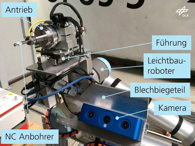 Leichtbauroboter mit Markiereinheit und 3D-Kamera. (Bild: DLR)