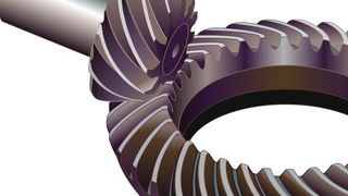 Ein Kegelradgetriebe besteht aus einem Kegelrad (auch Tellerrad genannt) und einem Kegelritzel. Wie die Werkzeugeinsatzdauer für Kegelräder gesteigert werden kann, hat die Ingenieurin Julia Mazak untersucht. (Myriam Thyes/gemeinfrei)