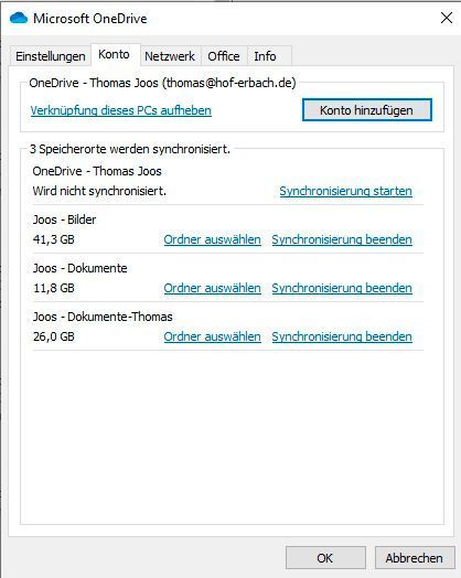 Die Synchronisierung steuert der OneDrive-Client in Windows 10. (Joos/Microsoft (Screenshot))