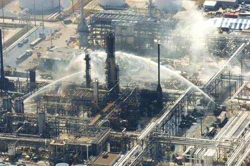 Fire-extinguishing operations after the Texas City refinery explosionin 2005. After several major accidents in the oil & gas industry in the past few years, today the sector is under huge regulatory pressure for maintaining safety and sustainability of operations with stringent concern for preventing environmental damages. (US Chemical Safety Board)