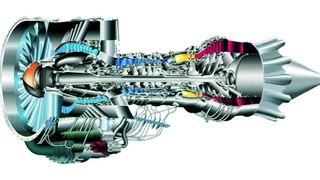 Wiegt ein Triebwerk 250 kg weniger, so bedeutet dies bei einem Passagier-Jet 400 kg weniger Kerosinverbrauch und 1250 kg weniger Kohlendioxidausstoß pro Flug. Bild: MTU Aero Engines (Archiv: Vogel Business Media)