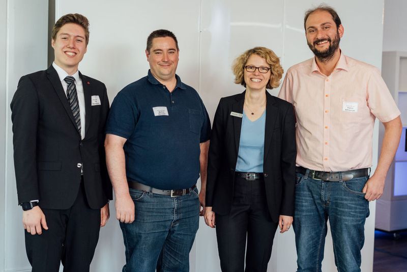 (v. l.) Tim Peinemann (C&P), Markus Weinzierl (Konica Minolta), Stephanie Pelch (C&P) und Patrick Killisperger (Konica Minolta)  (dbc (deutschlands business-cloud))