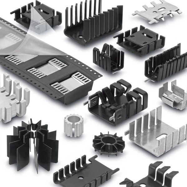 Bild 1: Verschiedenartige Board Level Kühlkörper bewirken eine sichere und effiziente Entwärmung elektronischer Bauelemente auf der Leiterplatte. (Bild: Fischer Elektronik GmbH & Co. KG)