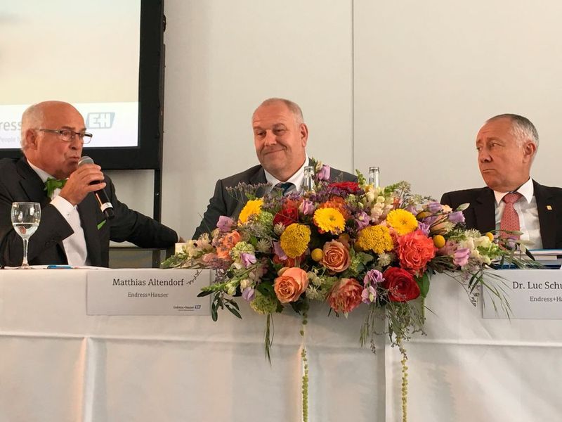 Klaus Endress, Matthias Altendorf und Dr. Luc Schultheiss bei der diesjährigen Bilanz-Pressekonferenz. (Kielburger / PROCESS)