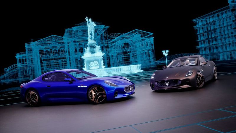 Der elektrische Blitz: Maserati feiert sein 110-Jahre-Jubiläum mit den vollelektrischen Maserati GranTurismo-Folgore-Modellen. (Bild: Maserati)