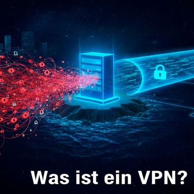 Über ein virtuelles privates Netzwerk kommunizieren Endgeräte oder lokale Netzwerke geschützt vor unbefugtem Zugriff über potenziell unsichere Netze wie das Internet. (Bild: Gemini / KI-generiert)