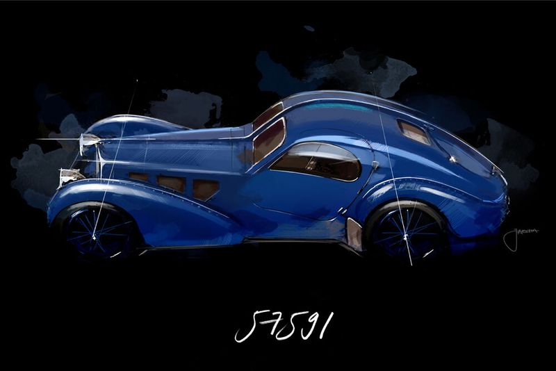 Ein besonders Detail des Type 57 SC Atlantic ist die von der Motorhaube bis zum Heckende verlaufende Finne. (Bild: Bugatti)