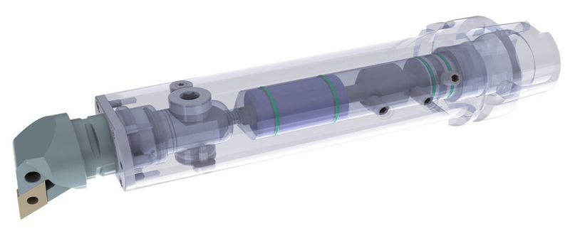 Bild 3: CAD-Modell eines Prototyps der gedämpften Bohrstange. (Bild: IfW)