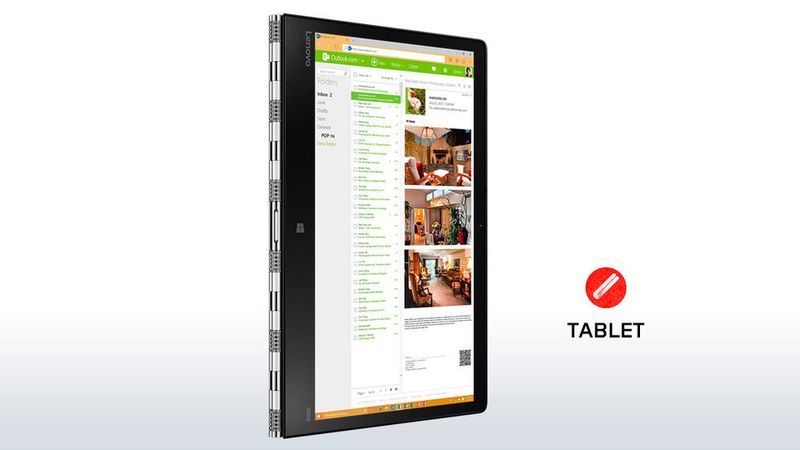 Das Lenovo Yoga 900S im Tablet-Modus. Das Gerät bietet nun auch eine Stiftunterstützung. (Bild: Lenovo)