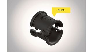 Die Montagehalbschalen Fiplock BHPA von Fränkische Industrial Pipes stellen sicher, dass Wellrohre fachgerecht in gebohrten Montagerahmen oder Spannschellen befestigt sind. (Fränkische Industrial Pipes/FIP)