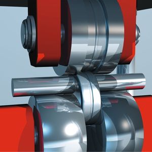 Gleichzeitiges Aufweiten und Profilieren beim Kaltringwalzen spart Material. Bild: Profiroll