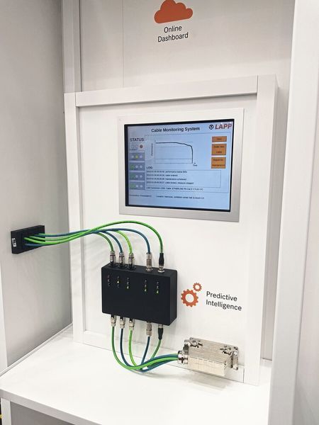 Das Cable Monitoring System von Lapp erfordert keinerlei Änderungen an der Leitung. Stattdessen überwacht ein elektronisches Gerät laufend die von der Leitung übertragenen Signale und analysiert deren Qualität. (S.Häuslein/konstruktionspraxis)