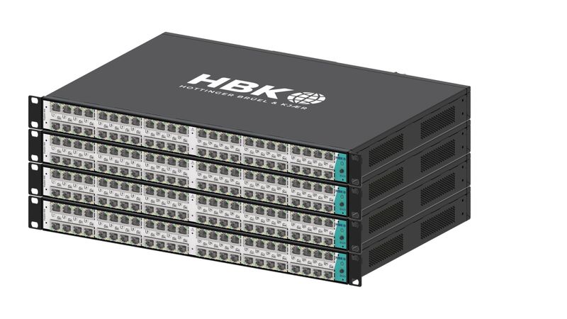 Der kompakte 1U-Formfaktor von Fusion MX sorgt für eine maximale Kanaldichte und unterstützt 48 Kanäle für Dehnungsmessstreifen sowie 40 Kanäle für Thermoelemente pro Blade. (Bild:  Hottinger Brüel & Kjær (HBK))