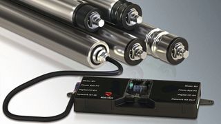 Paletten dynamisch bis 2 m/s schnell transportieren: der motorisierte, getriebelose Rollenantrieb «RDR Drive Roller 2MS» von Rulmeca. (Bild: Rulmeca)