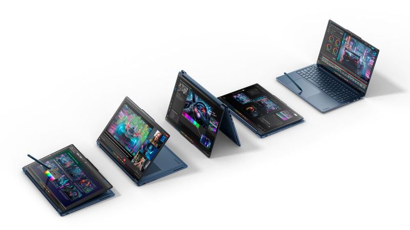 Das 360-Grad-Convertible mit Touchscreen und Stifterkennung lässt sich vielseitig nutzen. Der Yoga Pen Gen 2 funktioniert  sowohl auf dem Display als auch auf dem Touchpad. (Bild: Lenovo)