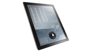 Das Bild zeigt eine Kombination von Flexscape Wheel und Flexscape One. Das Wheel ist ringförmig, in seine Mitte kann de Taster ONE eingesetzt werden. Die beiden Bediengeräte können genauso gut einzeln zur taktilen Orientierung verwendet werden. (Bild: Rafi)