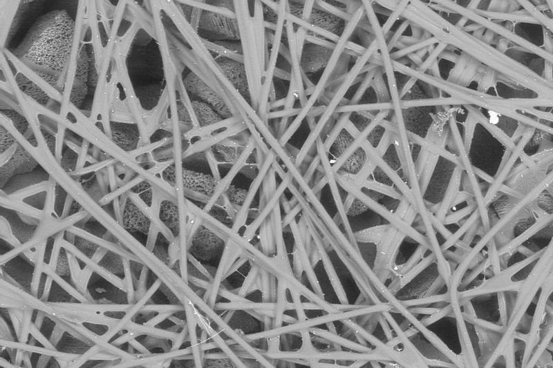 Das gleiche Filtermedium nach der künstlichen Alterung: Die antibakterielle Beschichtung ist nahezu verschwunden. (UFI)
