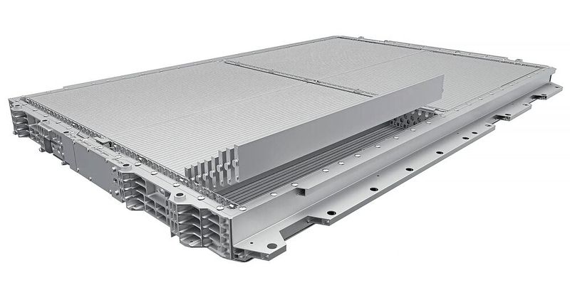 Bei der Cell-to-Pack Konstruktion sitzen die Batteriezellen direkt im Batteriepack. Dadurch lässt sich sehr viel aktives Material im zur Verfügung stehenden Bauraum unterbringen. (Bild: BYD)