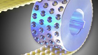 Die Kombination aus dem Noppenriemen Conti Synchrodrive N10 und der Noppenscheibe treibt einen hochpräzisen Drehtisch im Windkanal an. Bilder: mulco (Archiv: Vogel Business Media)